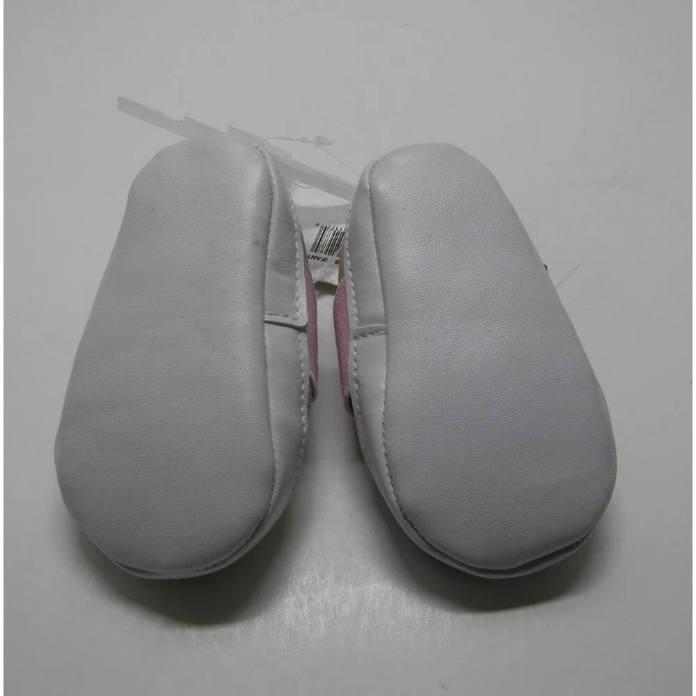Laura Ashley Crib Shoes Baby Pastel Rainbow Slippers Pink Sz 2 (3-6 mo) NWT